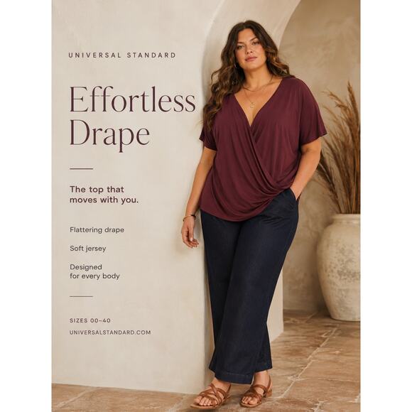 Universal Standard Tops - NEW Universal Standard | Going Out Preppy Drape Front Top in Wine Sz 18/20
